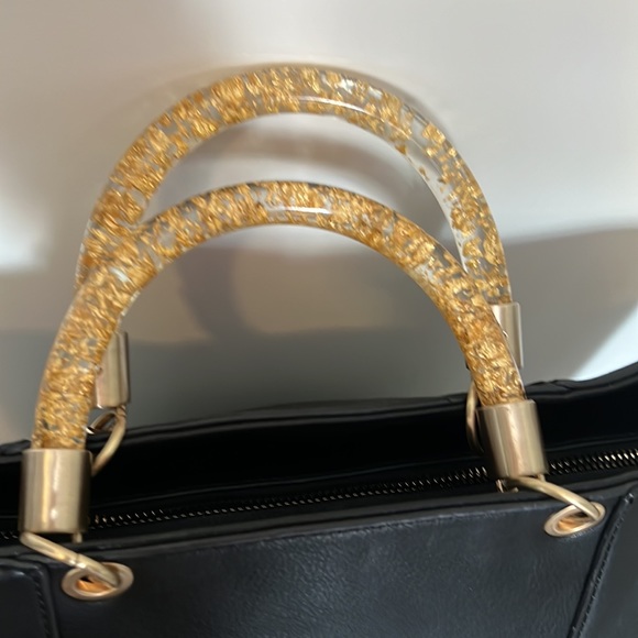 Vintage Betsey Johnson Black Bag with Gold Accents - Picture 4 of 11